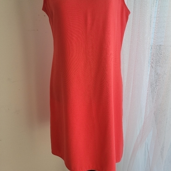 ny&co Coral/Orange Sleeveless Sheath Dress Size 6 - Picture 3 of 5